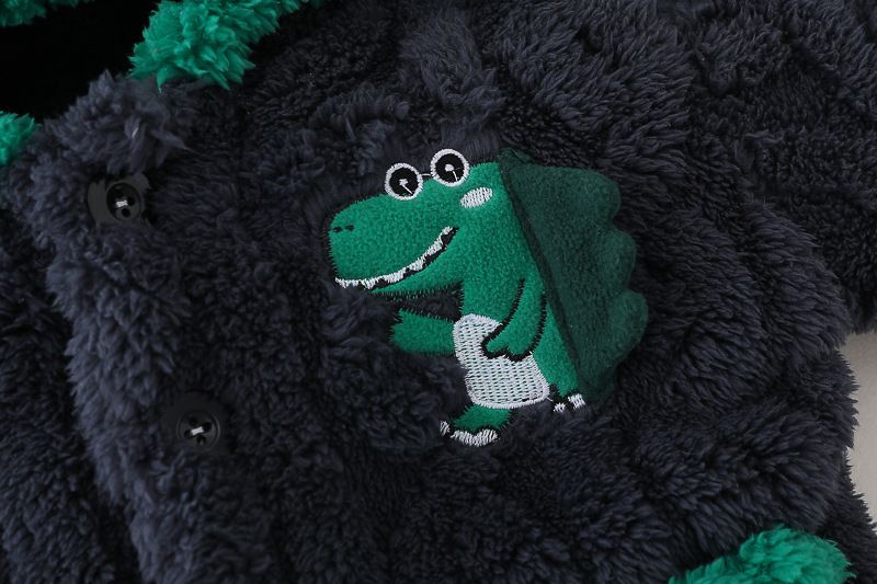 Otoño e invierno para niños con pijamas con capucha de lana, conjunto de manga larga, ropa cálida para el hogar para bebés, dos conjuntos_voghion.com