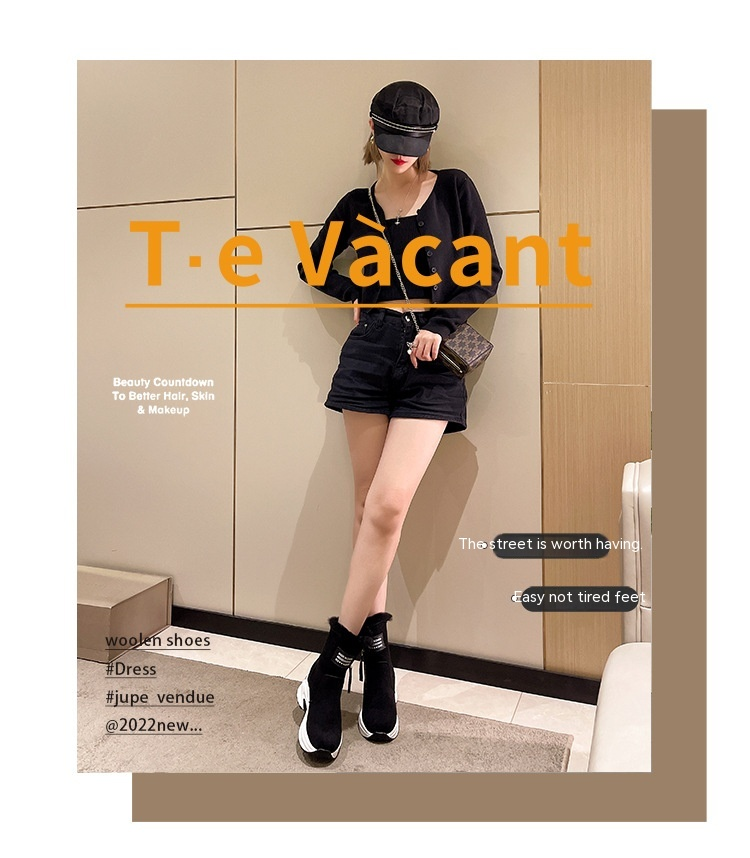 2023 Winter New Round Head Plush Thermal Side Zipper Low Barrel Flat Bottom Casual Student Women's Snow Boots_voghion.com