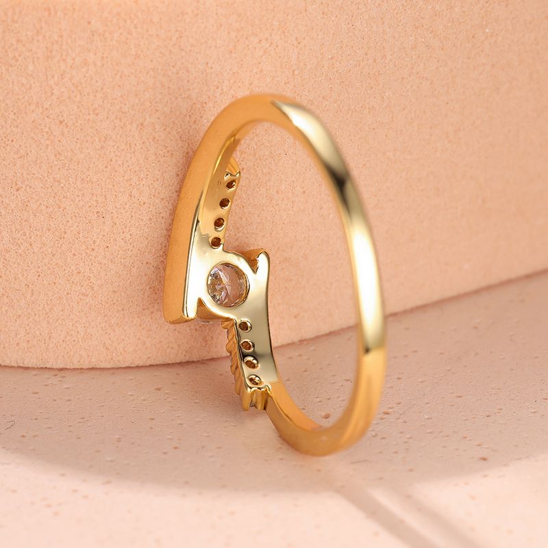 Anillos minimalistas de circonita blanca, color dorado, con piedra redonda pequeña, para mujer, anillos de boda apilables, joyería de compromiso._voghion.com