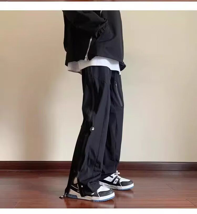 Pantalones de trabajo estilo americano Sprint para hombre, otoño e invierno, deportivos, holgados y funcionales, de felpa, de alta calidad._voghion.com
