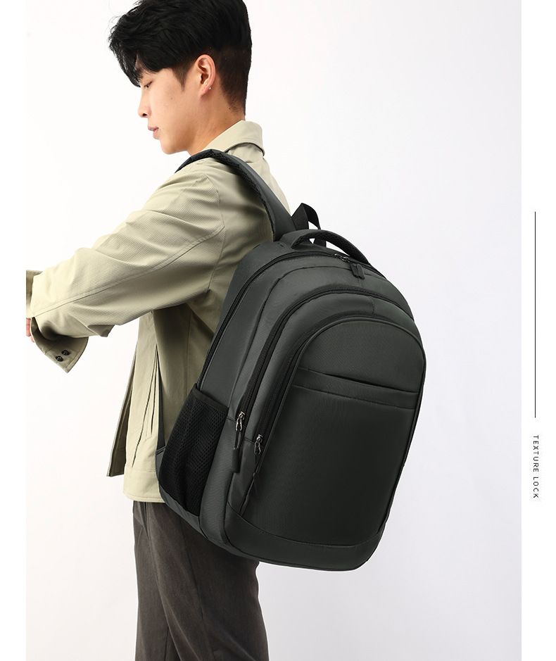 Multi Functional Men's Business Backpack Company Gift College Student Backpack Solid Color Simple Daily Commuting Backpack_voghion.com