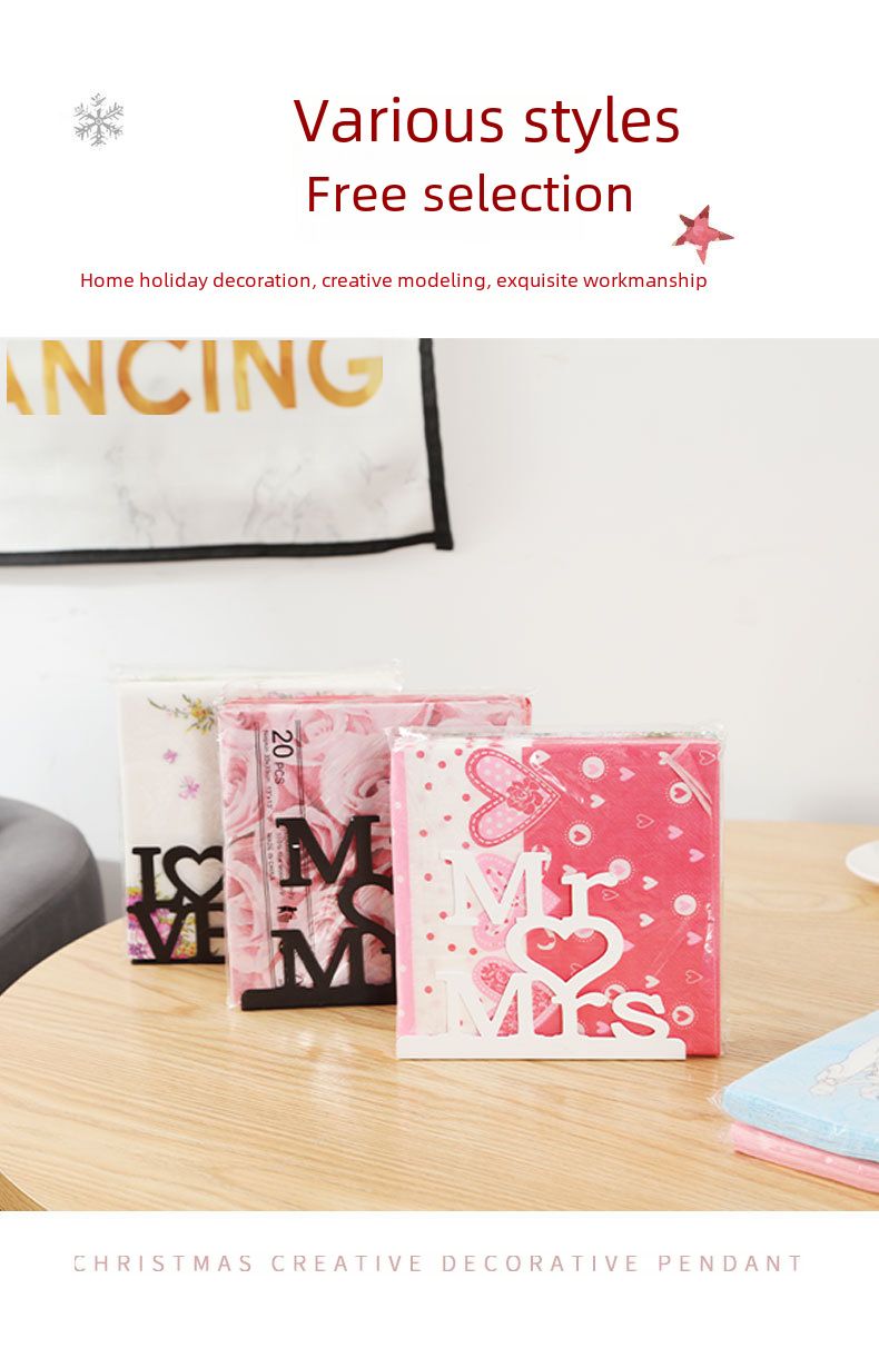 ins porta fazzoletti in metallo disegnato a mano tavolo da pranzo creativo porta tovaglioli verticale decorazione per matrimonio porta fazzoletti_voghion.com