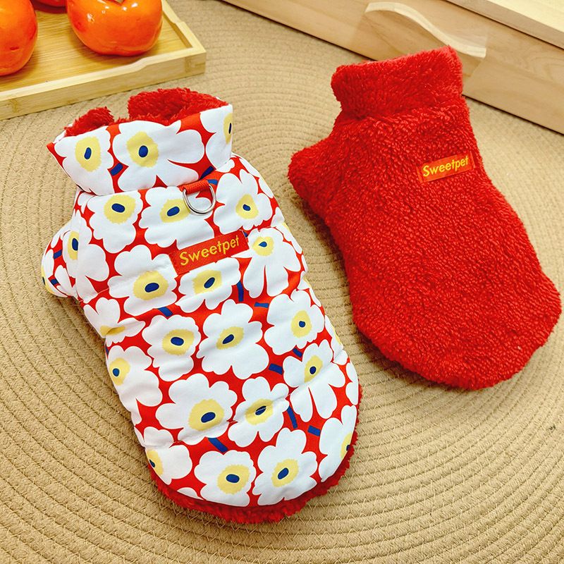 Dog Cat New Year Warm Cotton Clothes Festive Pet Clothing Reversible_voghion.com