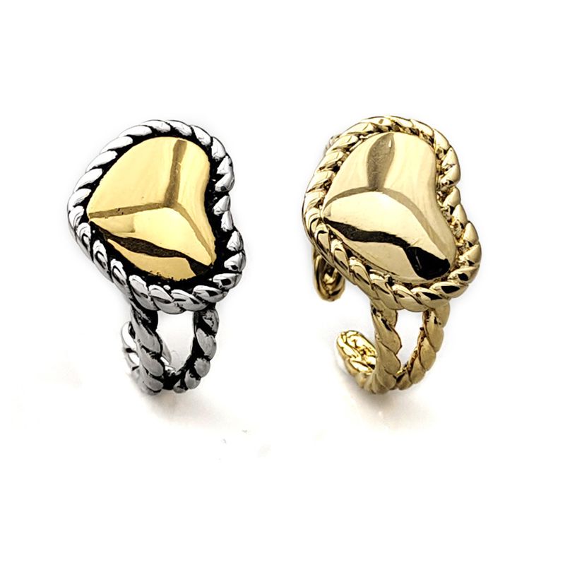 Modischer Retro-Ring aus Edelstahl mit herzförmiger Öffnung, verstellbar, für Herren und Damen, Valentinstag, Urlaubsschmuck_voghion.com
