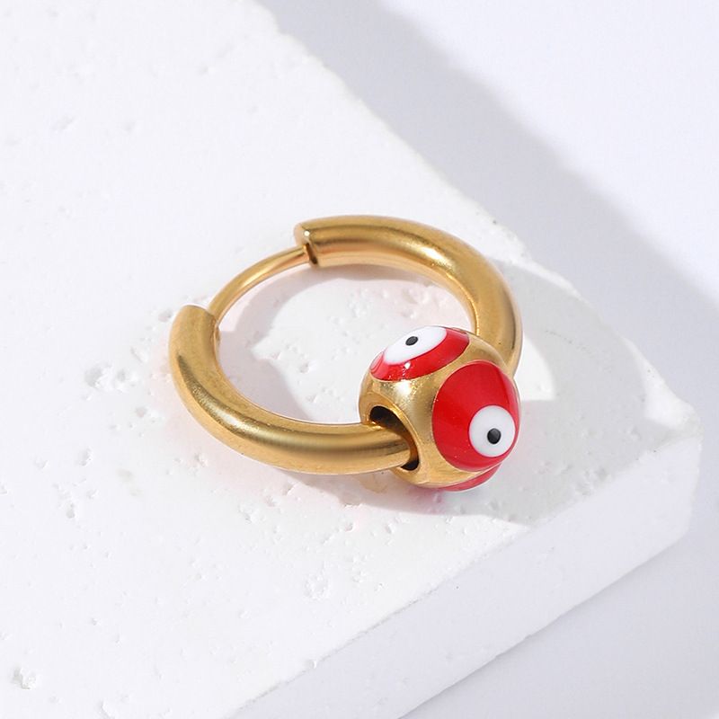 Titan Dämonenauge Anhänger Runde Linie Edelstahl Ohr Manschette Minimalistischen Stil Ohrstecker Schmuck_voghion.com
