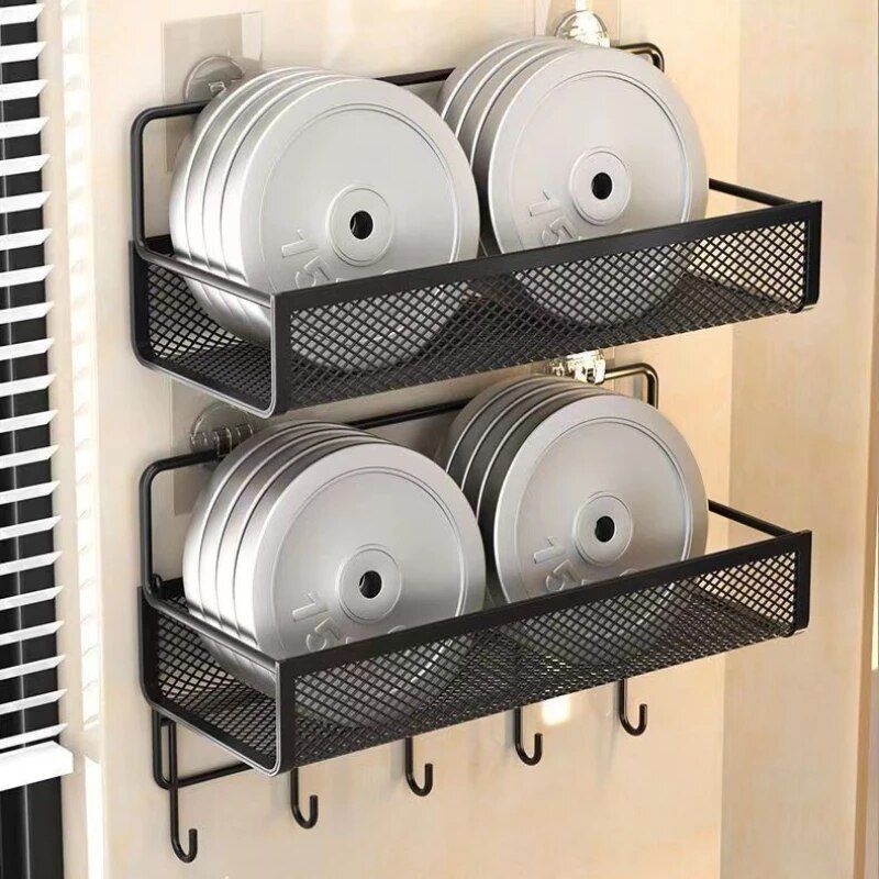 Portable Hanging Wall Shelf Without Drilling Bath Onion Garlic Spice Organizer Kitchen Storage Skorb Moisture_voghion.com