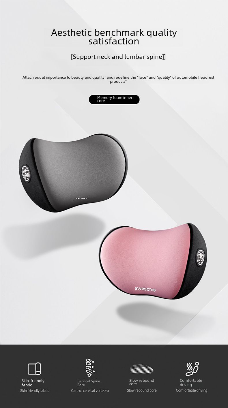 Car headrest pillow car seat memory foam waist cushion car neck pillow a pair of car pillow neck pillow car_voghion.com