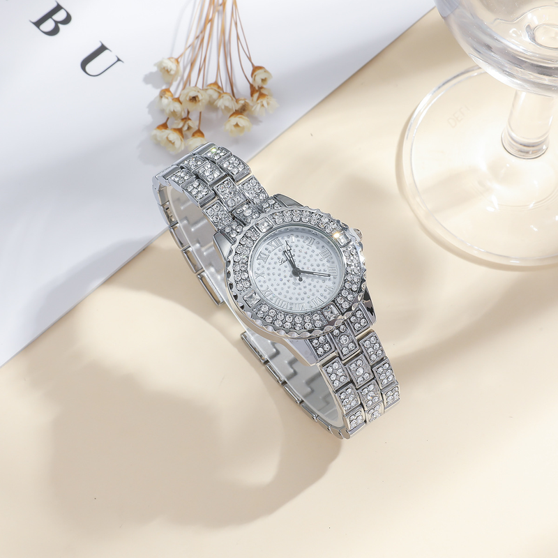 5 teile/satz Damen Sommer Neue Mode Frische Persönlichkeit Stahl Band Quarzuhr Set_voghion.com