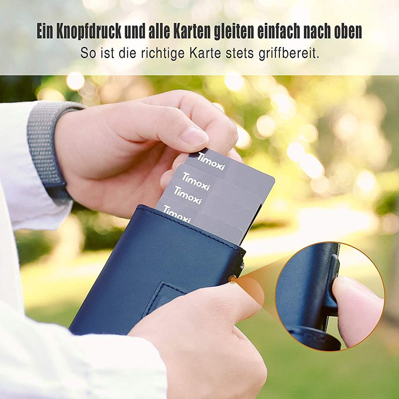Kreditkartenetui, Mini-Geldbörse mit Reißverschluss, Münzbörse, Herren, RFID-Schutz, echtes Leder, Kartenetui, kleine_voghion.com