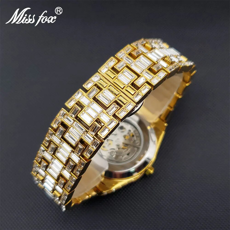 Mechanische Skeleton Uhr Männer Gold Diamant Mode Hip Hop Straße Trend Wasserdichte Automatische Uhren Für Mann Droshipping_voghion.com