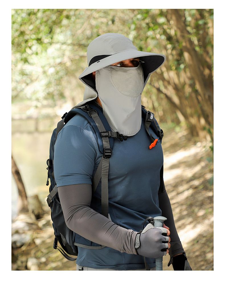 Cappello unisex con protezione UV e protezione per collo e viso - UPF 50+, leggero e ad asciugatura rapida per pesca, escursionismo e attività all'aperto._voghion.com