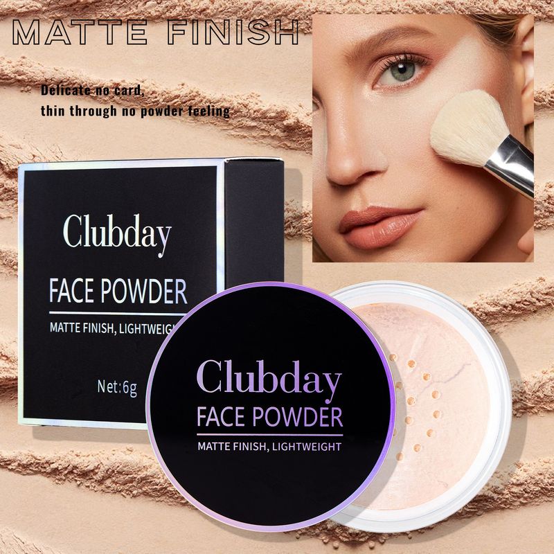 Powder Clubday Gesichts-Concealer-Make-up, Ölkontrolle, Fixierpuder, matt, langanhaltend, schweißfest, Nude-Make-up, Konturpuder, loser Puder_voghion.com