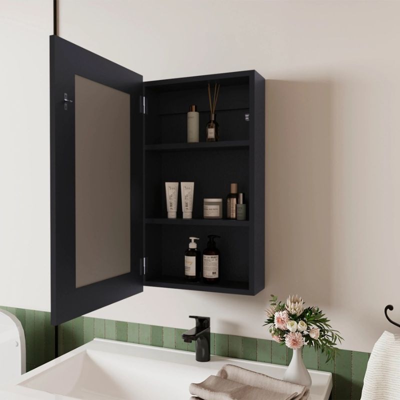 Mirror Medicine With Black Included Cabinet_voghion.com