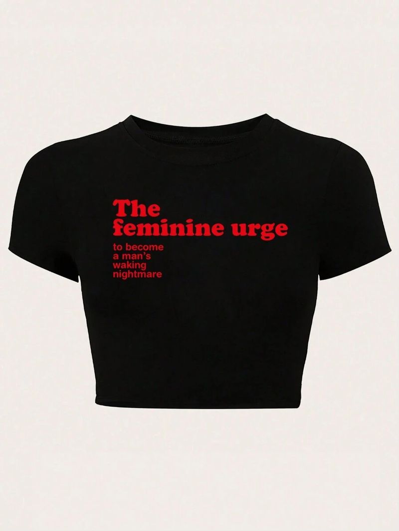 Dametøj Navel T-shirt med korte ærmer og print_voghion.com
