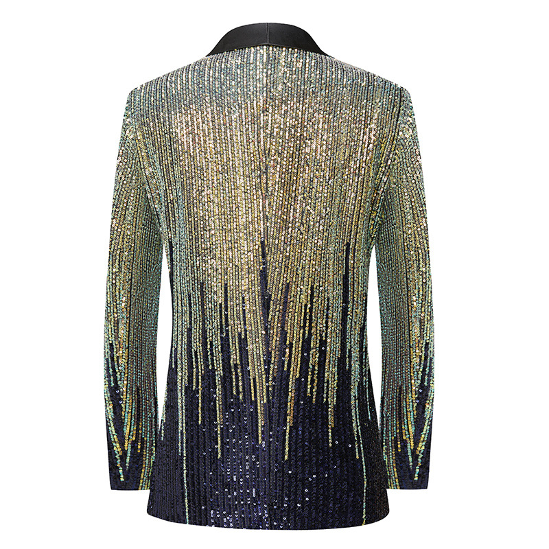 CT Men's Meteor Gradient Sequin Blazer Performance Costume Bar Singer Stage Show Host Catwalk Casual_voghion.com
