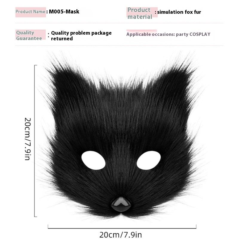 Simulation Plush Simulation Adult Mask Cosplay Halloween Ball Accessories Performance Props_voghion.com