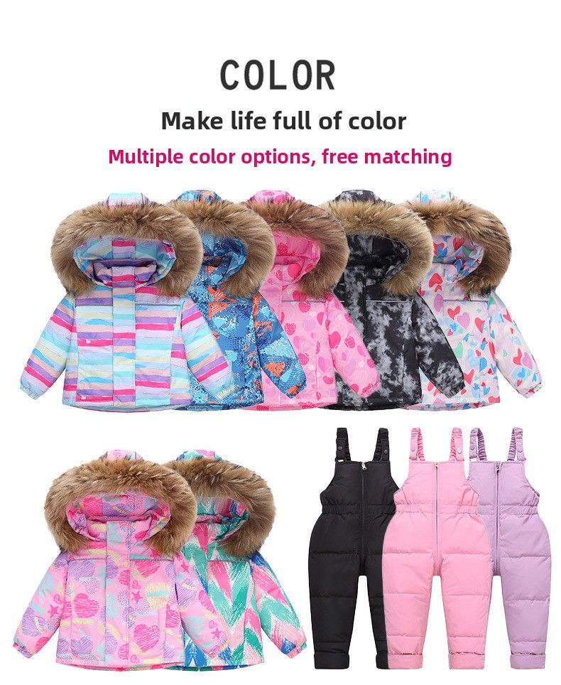 Piumino per bambini 2025, neonato, 1-5 anni, ragazzi e ragazze, nuovo set invernale in due pezzi, top + tuta_voghion.com