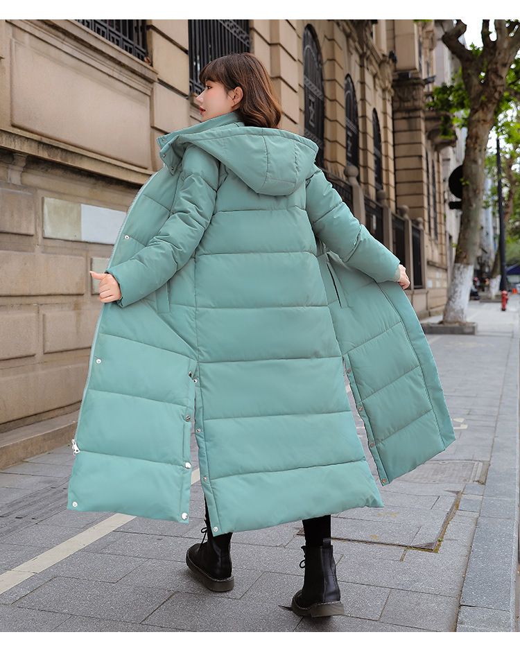 Casaco Puffer Slim-Fit Longline – Parka Coreana de Inverno com Capuz (Branco/Cáqui/Verde/Preto, M-XXXL)_voghion.com