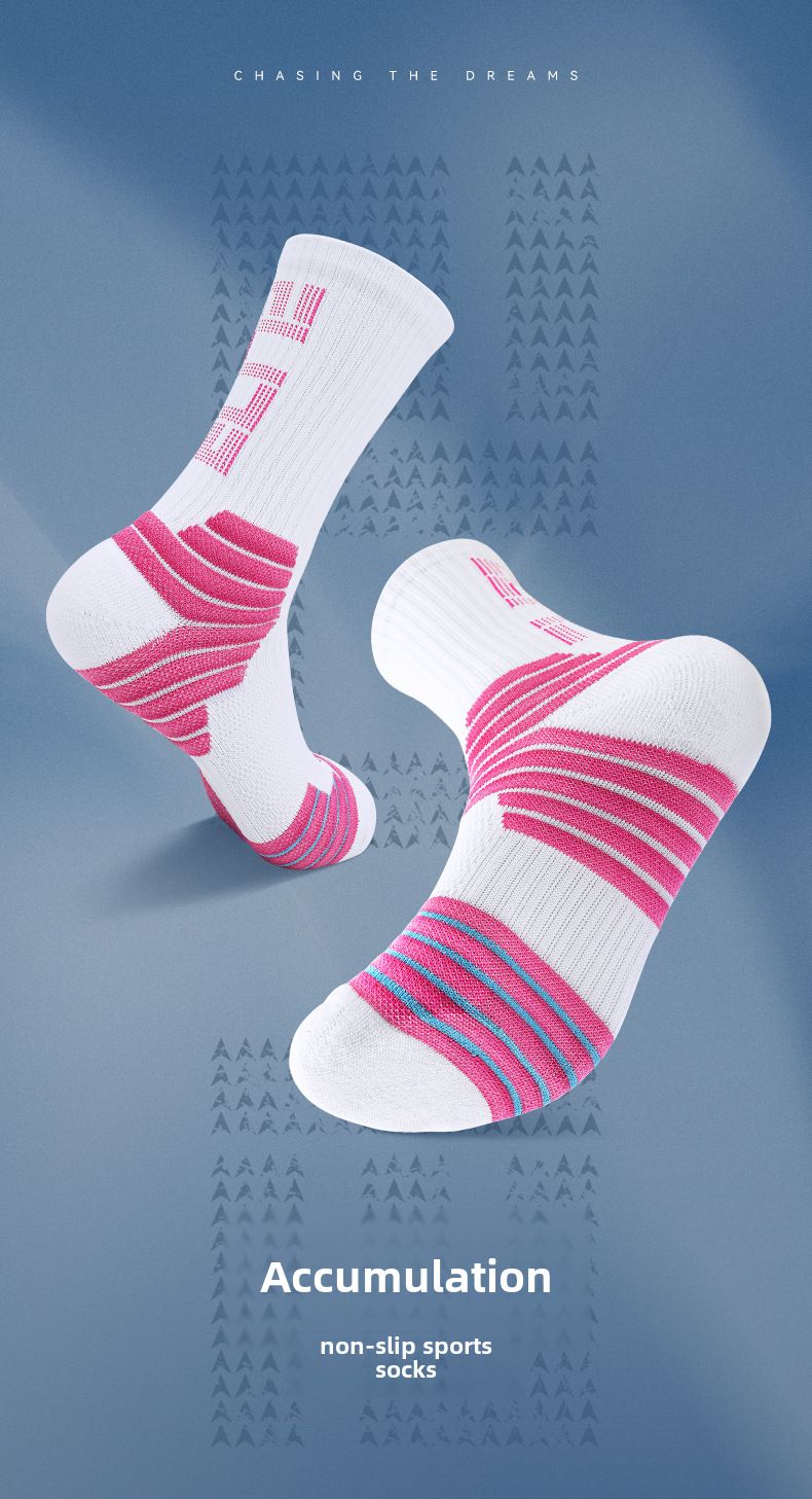 Elite rutschfeste Basketballstrümpfe praktische atmungsaktive Laufsocken mit verdickter Handtuchunterseite bis zur Mitte der Wade schweißabsorbierende Sportsocken für Männer und Frauen_voghion.com