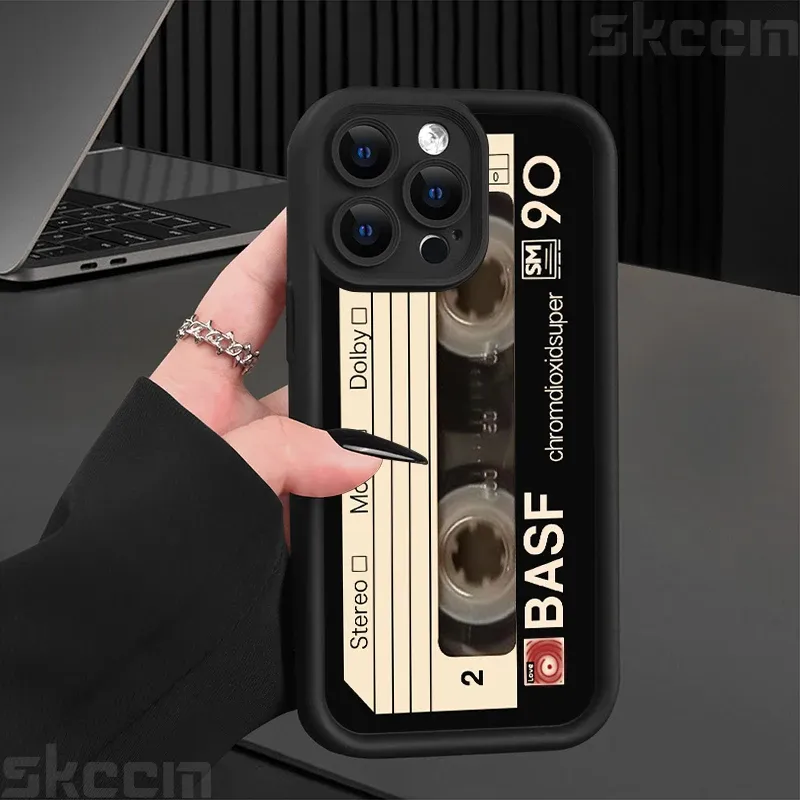 Custodia morbida in silicone con stampa Lucky Tape per iPhone 16 Pro Max 15 14 13 12 11 X XS XR 7 8 16 Plus, cover posteriore opaca antiurto_voghion.com