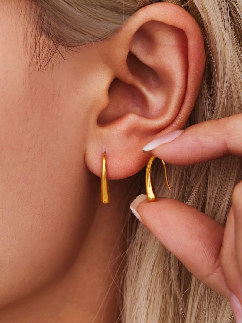 Drop-shaped Ear Hook Earrings, Minimalist Niche Design Earrings._voghion.com