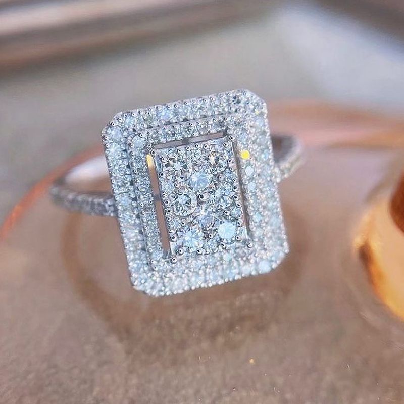 Sparkling Cubic Zirconia Rings For Women Luxury Trendy Square-shaped Wedding Bands Accessories High Quality 2022 Jewelry_voghion.com