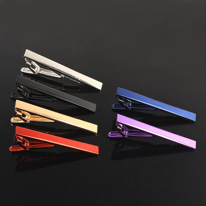 new stainless steel mirror polished tie clip multi color men's simple twill laser tie clip_voghion.com