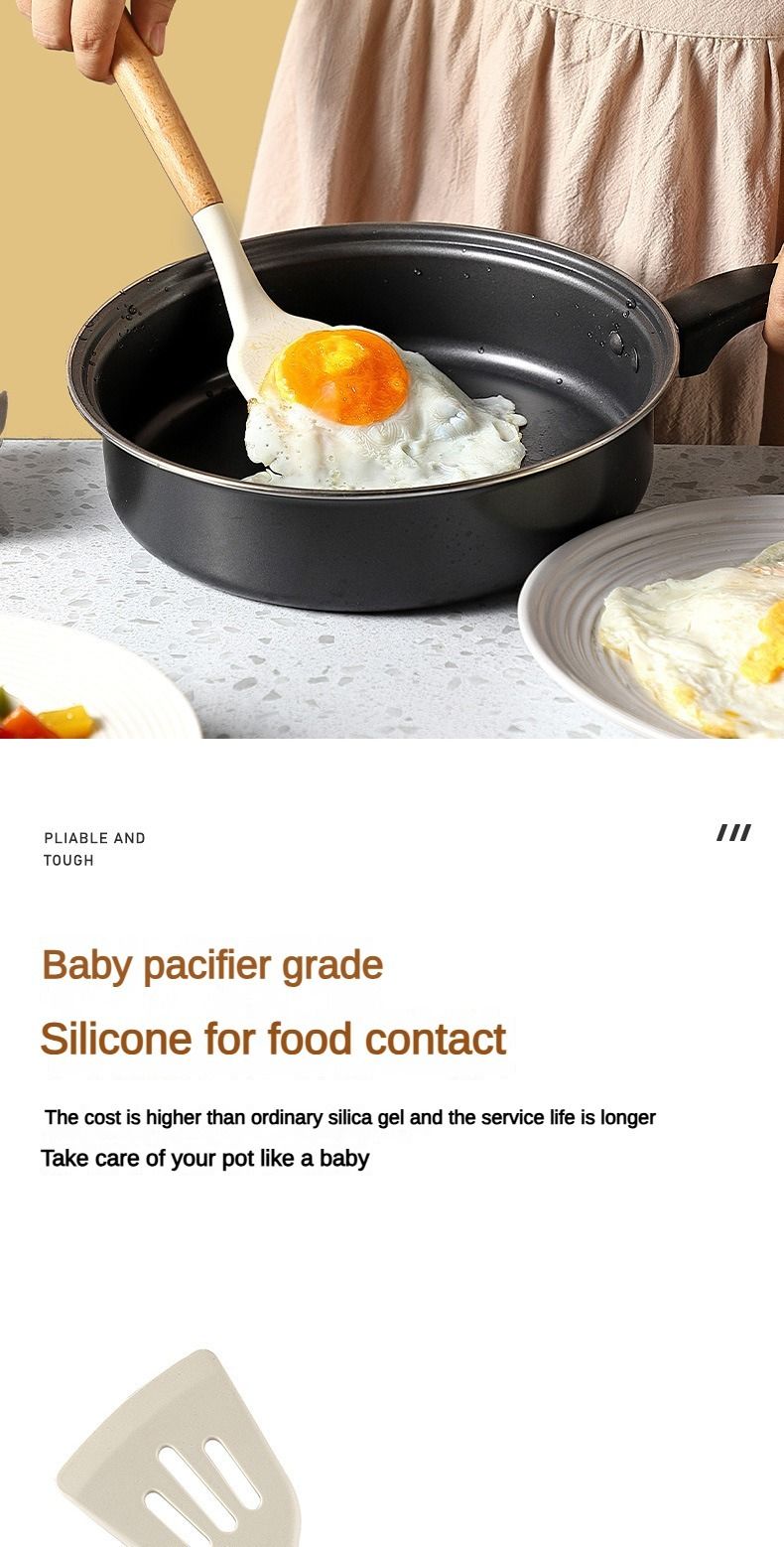 3psc Set Of Silicone Spatulas And Spoons For Household High-temperature Cooking Cooking Spatulas And Kitchen Utensils Tool Set_voghion.com