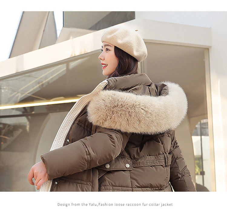 Parka para mujer, abrigos de invierno para mujer, chaqueta de invierno con pelo largo y pesado, cinturón para cultivar la moralidad, abrigo para mujer 2022 8603_voghion.com