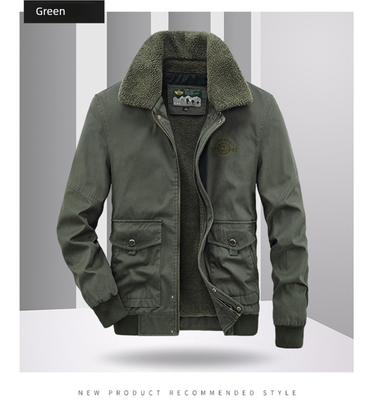 Nuova giacca invernale da uomo con colletto rovesciato, tasche multiple, foderata in pile, spesso, cappotto casual in cotone per giovani_voghion.com