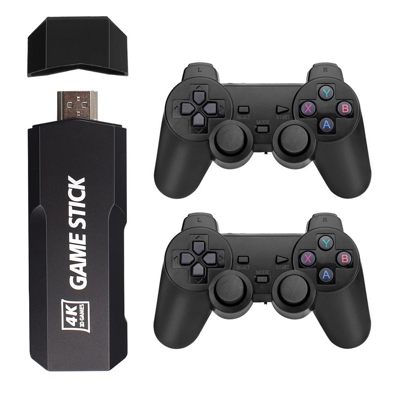 GD10 X2 PLUS Retro Game Stick - Console de jogos Android TV 4K HD, Dual Player sem fio para crianças e adultos, sistema de arcade portátil plug & play_voghion.com