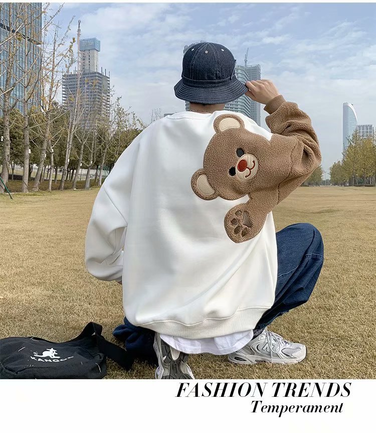 Abbigliamento da uomo Felpa con cappuccio in pile di agnello per uomo e donna, marchio Instagram, più giacca da coppia in pile spesso e allentato_voghion.com