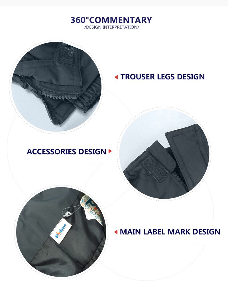 001 Pantaloni da sci softshell con pettorina PHIBEE Baby Elephant per e-commerce transfrontaliero, abbigliamento per bambini originale per il commercio estero all'aperto_voghion.com
