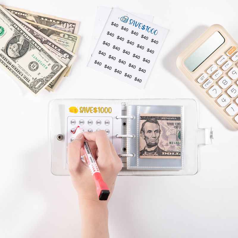 Refillable Notebooks New Mini Binder Savings Challenge Saving Money Saving Challenge Loose Leaf Book_voghion.com