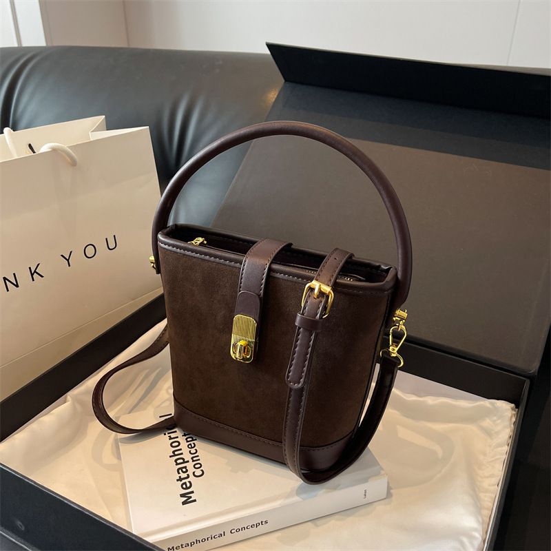 Borsa a tracolla elegante da donna, di grande capacità, con secchiello opaco, di alta qualità, da ascella, piccola, da indossare sotto la spalla_voghion.com