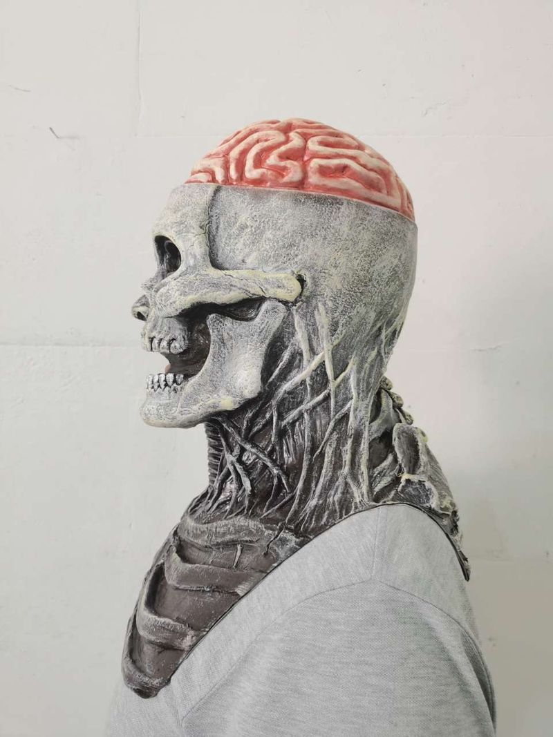 Unisex Scary headgear funny scary screaming latex mask Halloween skull mask_voghion.com