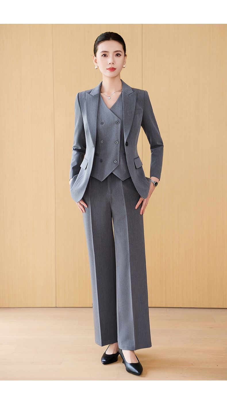 Apricot Weste Hosen Drei-Stück Set Für Frauen 2025 Neue Herbst Professionelle Elegante Göttin Stil Anzug_voghion.com