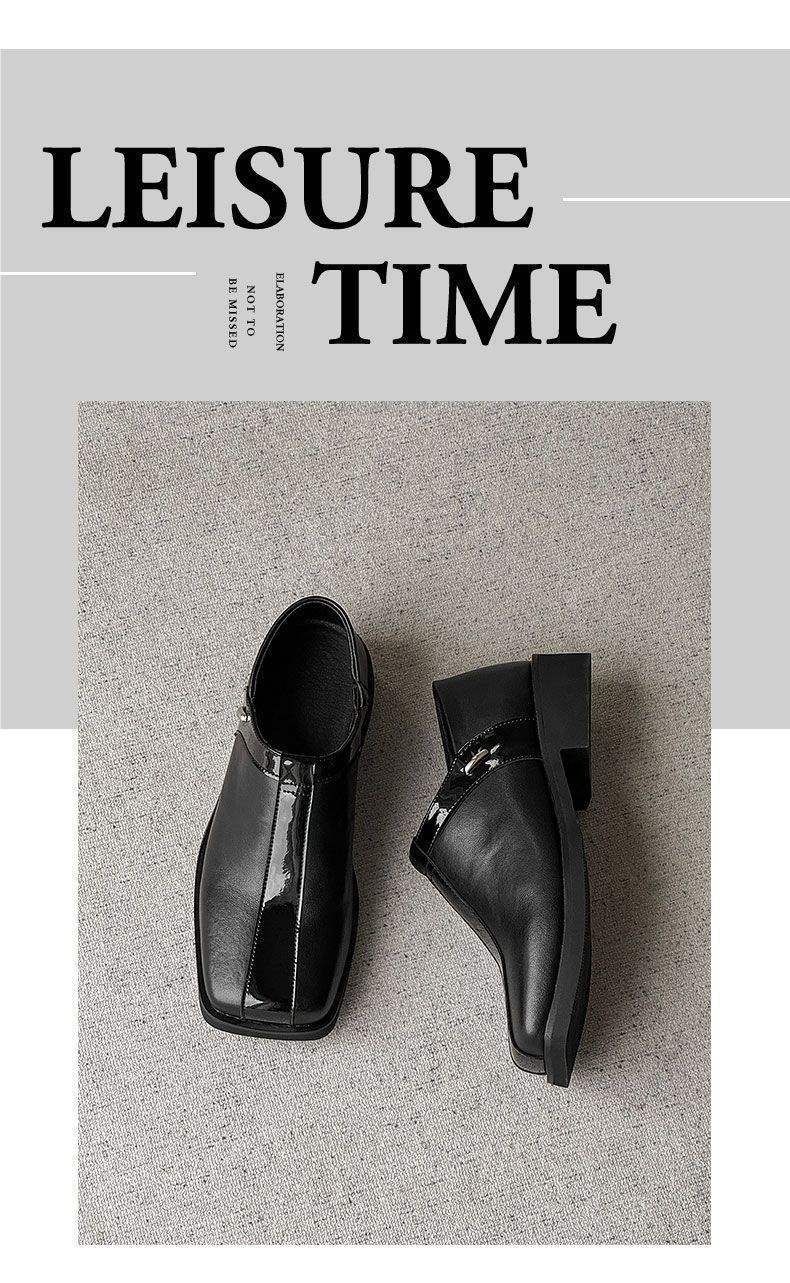 Chaussures pour hommes Voyage Slip-On à semelle épaisse, collection 2025, Derby en cuir, style business casual, bout carré, élégantes et rehaussantes._voghion.com