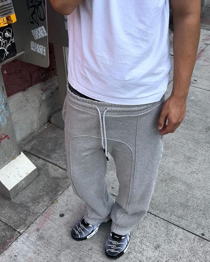 Y2K Streetwear Elastic Drawstring Jogger Pants For Men & Women - High-Waisted Loose Fit Hip-Hop Casual Sweatpants With Fleece Lining_voghion.com