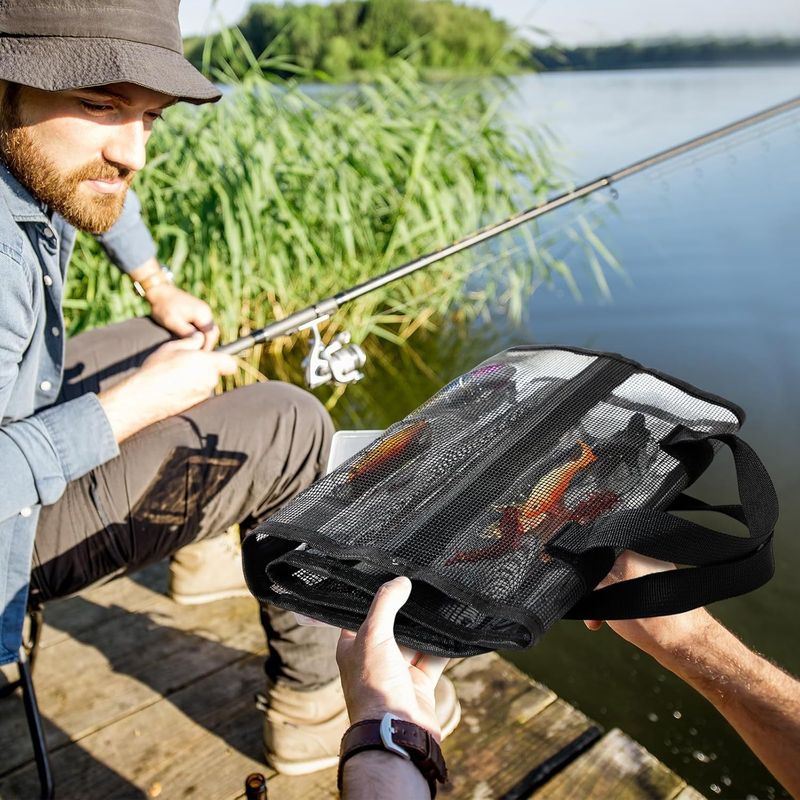Portable Fishing Lure Bags Dirt Resistant Mesh Folding Bait Lure Hook Handbag Breathable Wear-resistant Fishing Gear Accessories_voghion.com