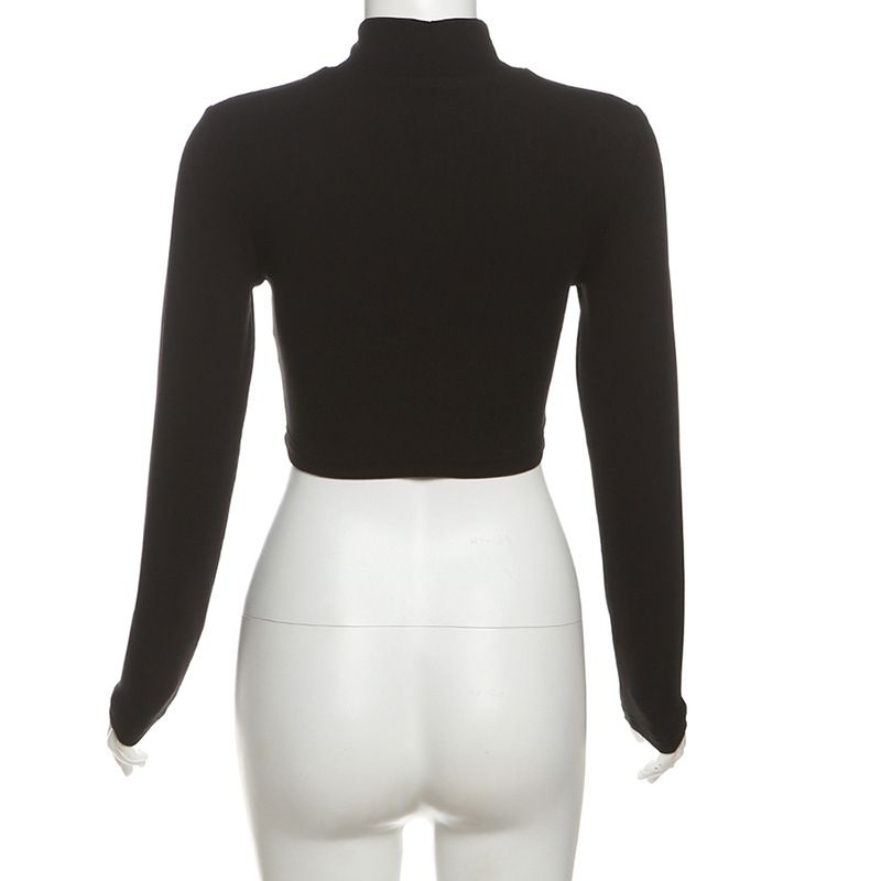 Wind 2024 Herbst Neue Damen Hoher Kragen Spitze Hohl Top Slim Fit Hüfte Wrapping Halbkörper Langes Kleid_voghion.com