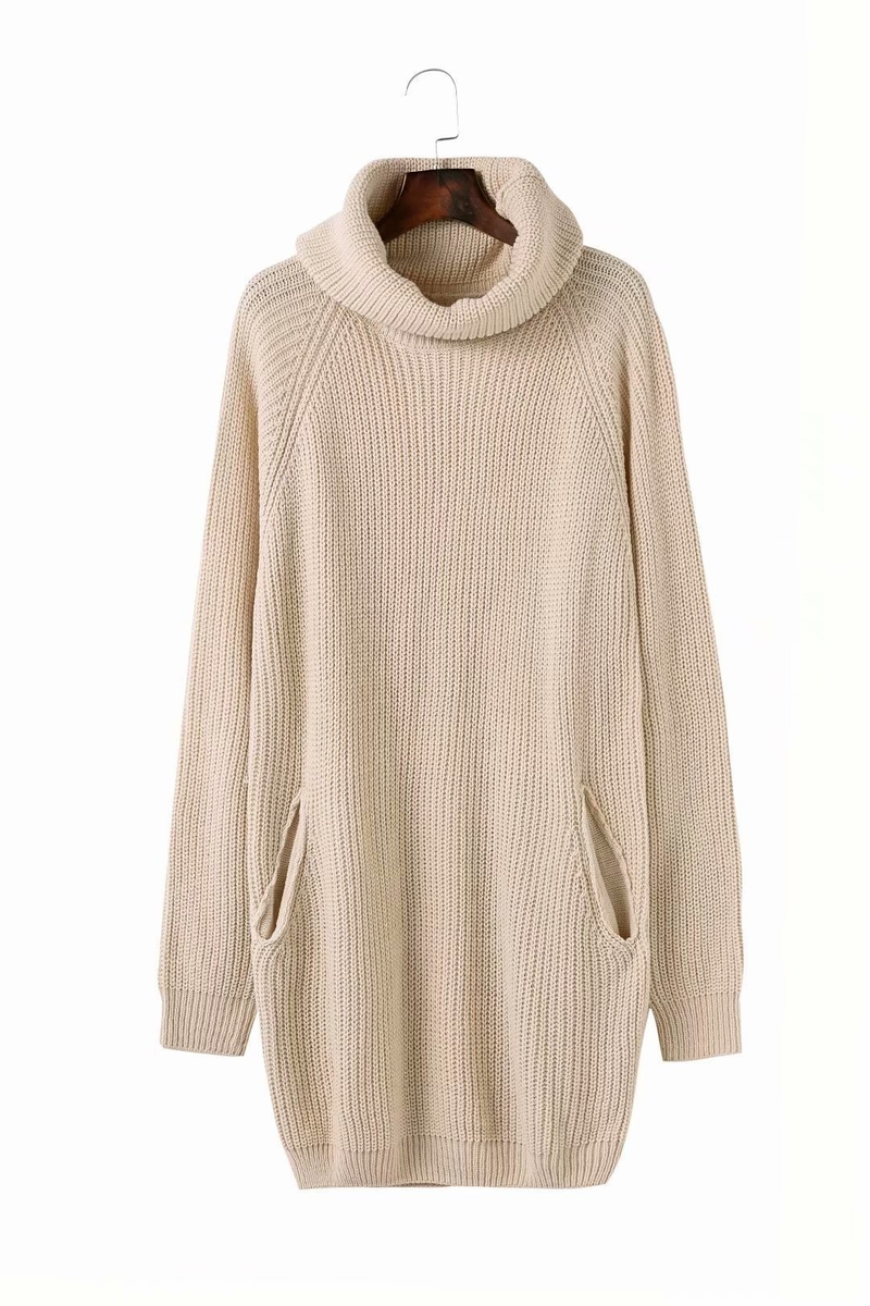 Women's spring, summer, autumn and winter new lapel loose slim joker pocket long sweater._voghion.com