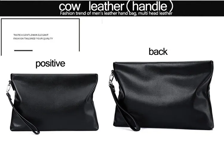 Wmnuo 2025 Clutches Herren Umschlaghandtasche aus echtem Lammleder Geldbörsenbeutel für Clutch Business Handytasche Herren_voghion.com