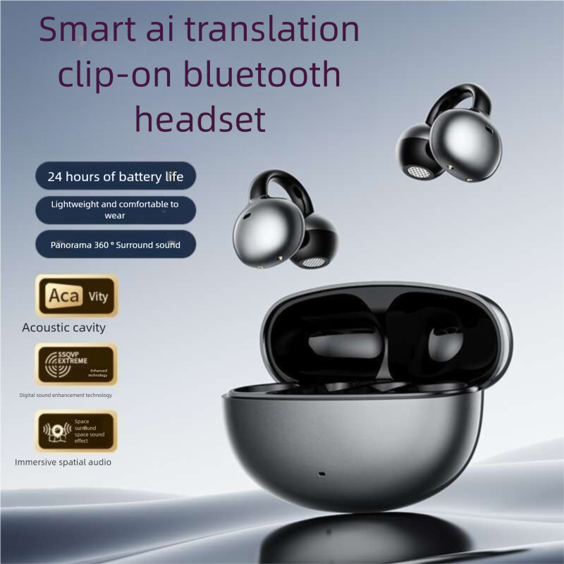 Auriculares Bluetooth Z72 con traducción simultánea de IA en tiempo real, inalámbricos, con clip, cómodos de llevar, batería de larga duración_voghion.com