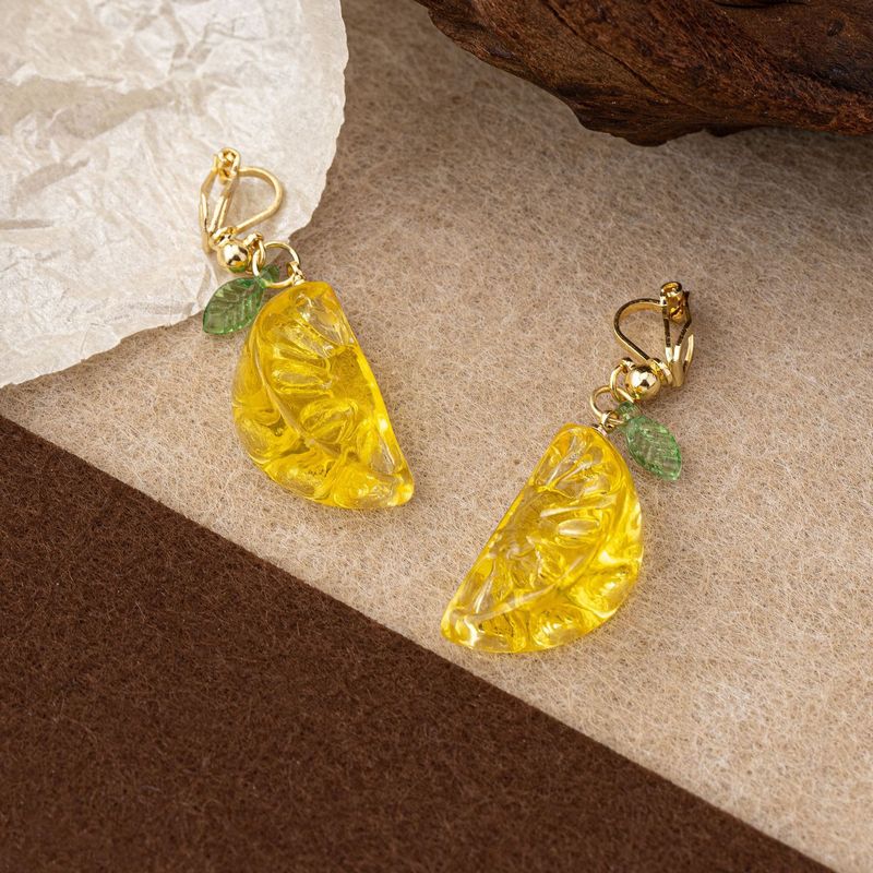 Summer Transparent Fresh Fruit Orange Earrings For Women Long Simple Elegant Studs Exaggerated Ear Accessories_voghion.com