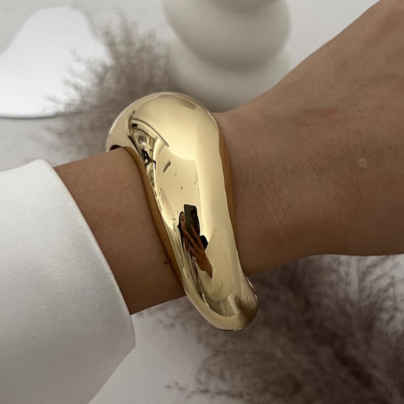 Armband Punk Brede Armband Dames Zwaar Ontwerp Ring Overdreven Draad Twist Lijn Armband_voghion.com
