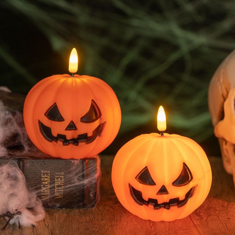 Halloween Decorations Glowing Pumpkin Candle Lights Dance Party Dress Up Desktop Ornaments Atmosphere Layout Props_voghion.com