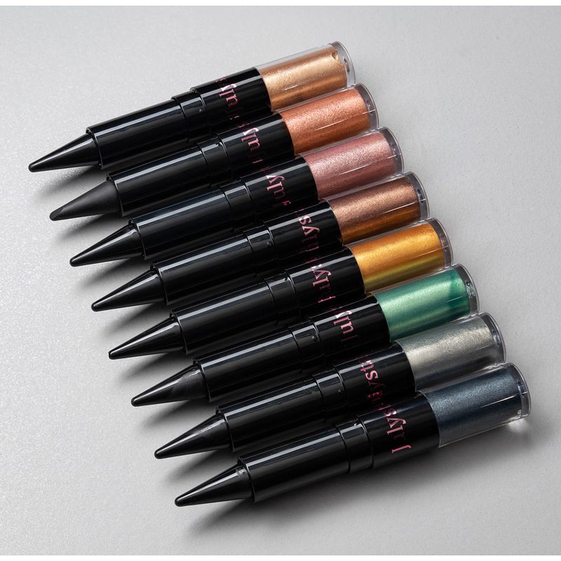 Ombretto e eyeliner combinati, ombretto glitterato perlato, due in uno, doppia punta, facile da colorare, eyeliner nero freddo, trucco combinato_voghion.com