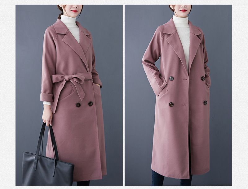 Double-Faced Wool Blend Coat – Mid-Length Women’s Trench Coat In 7 Classic Colors (Black/Camel/Navy)_voghion.com