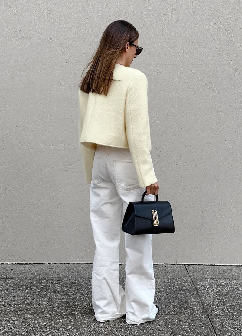 Eleganter kurzer Wollmantel für Damen, Herbst 2025, neue französische Mode, Damenbekleidung_voghion.com